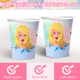 2 x Brand New 81 Pieces Girl s Birthday Set, Children s Birthday Kit Singer Theme Plates Tablecloth Napkins Paper Cups for Girl s Birthday Decorations B  - RRP €40.8