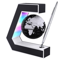 1 x RAW Customer Returns Floating Globe with LED Lights Floating Globe with Magnetic Levitation and Pen, Portable for Writing on Desk, World Map for Desk Decoration - RRP €26.99