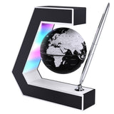 1 x RAW Customer Returns Floating Globe with LED Lights Floating Globe with Magnetic Levitation and Pen, Portable for Writing on Desk, World Map for Desk Decoration - RRP €26.99