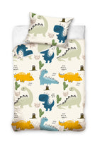 1 x RAW Customer Returns BELIKATO children s bed linen 100x135 40x60 made of 100 cotton with dinosaur motifs - children s bed linen for boys - pillow and duvet cover - RRP €22.16