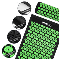 2 x Brand New Acupressure Massage Mat and Acupressure Pillow with Carry Bag Relaxation Meditation - Acupressure Mat with Pillow Acupressure Set Including Neck Pillow for Neck and Back Pain Black Green  - RRP €57.02