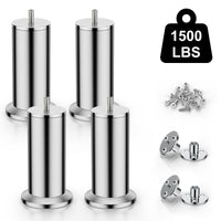 1 x RAW Customer Returns 4PCS 304 Stainless Steel Furniture Feet 2.25 Furniture Feet Cabinet Legs Bed Legs Sofa Table Legs Use with M8 Screws Capacity Over 600kg - RRP €25.2