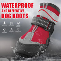 1 x RAW Customer Returns Dolahovy 4Pcs Dog Boots, Dog Boots Waterproof Dog Shoes Non-Slip Dog Boots Paw Protection Dog Boots Reflective Dog Boots Paw Protection Breathable Dog Shoes Paw Protection - RRP €20.4