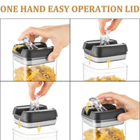 1 x RAW Customer Returns Storage containers storage box kitchen storage container storage 7 pieces airtight pasta container set with black easy lid stackable food storage for spaghetti muesli cornflakes - RRP €39.98