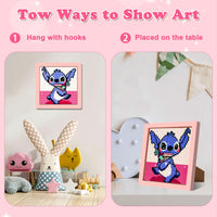 3 x Brand New NAIMOER Stitch Diamond Painting Kits for Kids with Frame, Framed Diamond Painting for Kids 6-12, 5D Diamond Art Cartoon Stitch Kids Mosaic, DIY Diamond Painting for Home Decor 8x8inch - RRP €57.6