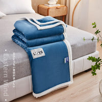 5 x Brand New Fluffy blanket blue sofa blanket soft and warm, flannel blanket for couch legs knees 100 x 150 cm  - RRP €75.6