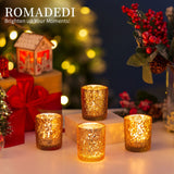 1 x RAW Customer Returns Romadedi tealight holder candle holder glass gold - set of 12 mercury lantern candle holder for tealights candles table decoration wedding party decoration Christmas decoration - RRP €28.99