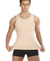 1 x RAW Customer Returns Chumian Men s Compression Shirt Compression Shirt Undershirt Model Dimagrante Abdominal Strap Fitness Tank, Beige L - RRP €27.6