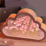 1 x RAW Customer Returns DIY Tulip Night Light Mirror Cloud Shaped Cloud Mirror Night Lights 20 Pink Flowers Tulip Table Lamp Built-in Batteries Tulip Lamp for Friends Girlfriends Birthday - RRP €18.06