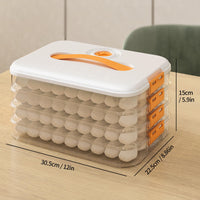 1 x RAW Customer Returns kyaoayo Dumpling Storage Box, 4 Layer Food Storage Container with Lid, Quick Freeze Dumpling Box, Transparent Crisper Box for Freezing Dumplings in the Refrigerator - RRP €31.99