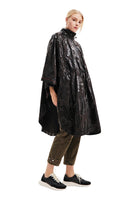 1 x Brand New Desigual Bergen Poncho LOGOMANIA Mountains, Black, One Size Women - RRP €53.05