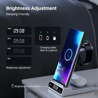 1 x RAW Customer Returns Phelinta 3 in 1 Inductive Charging Station for Samsung, Wireless Charger Charging Station for Samsung S24 Ultra S24 S23 Ultra S23 S22 S21 Z Flod 5 Z Flip 5, Wireless Charger for Galaxy Watch 6 5 4 3 - RRP €49.99