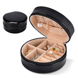 1 x Brand New FARSIGHTED STAR Jewelry Box Round Portable Travel Jewelry Box Leather Jewelry Organizer Bridesmaid Proposal Gift to Female Girl - RRP €20.4