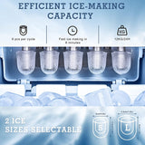 1 x RAW Customer Returns Ice cube machine, ice maker with self-cleaning function, ice cube machines 12KG 24h, 2 sizes ice cube maker, 9 ice cubes in 6 minutes ice cube maker, quiet ice cube machine crushed ice - RRP €118.99