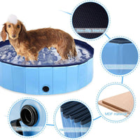 1 x RAW Customer Returns Dog pool for small dogs, foldable dog paddling pool 80 20CM, dog paddling pool swimming pool, pet swimming pool non-slip portable, dog pool, for small pet dog cat children blue  - RRP €28.72