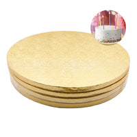 1 x RAW Customer Returns Cake Board Cake Base 12mm x 30cm 12inch Cake Board Round 4 Pieces Reusable Cake Base for Transporting Cakes and Tarts Gold  - RRP €16.99