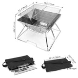 1 x RAW Customer Returns Odoland BBQ Fire Pit Portable Campfire Pit Foldable Camping Grill 304 Stainless Steel Grill for Camping Picnic Patio Garden with Carry Bag - RRP €38.58