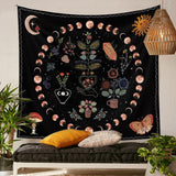 6 x Brand New JUMRHFAN Botanical Moon Phases Tapestry, Botanical and Floral Tapestry, Bohemian Mandala Wall Decor for Bedroom Aesthetic Home Dorm 130x150CM  - RRP €122.4