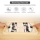 1 x RAW Customer Returns Herefun Hockey Board Game Toy with 20 Chess Pieces, Table Hockey Catapult Board Game 2 in 1 Parent-Child Interaction, Table Hockey Wood, Fast Sling Puck Game Portable Chess Board Set 35 x 22 x 2.5 cm  - RRP €15.99