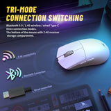 1 x RAW Customer Returns MOTOSPEED Darmoshark M3s Mini Wireless Gaming Mouse, Tri-Mode 2K USB-C Bluetooth Mouse Up to 26000DPI, PAW3395 Optical Sensor, Lightweight 54g, 5 Programmable Button, Computer Mouse for Laptop, PC, - RRP €60.49