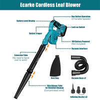 1 x RAW Customer Returns Ecarke cordless leaf blower vacuum for Makita 18V battery, 360W cordless leaf vacuum with dust bag, leaf blowing and vacuuming 2-in-1 function for lawn care - RRP €56.99