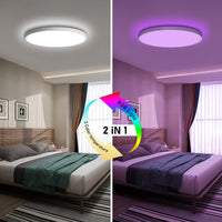 6 x RAW Customer Returns Heyseven 24W Dimmable RGB LED Ceiling Light with Remote Control, Ultra-thin 2.5cm Wifi LED Panel Ceiling Light Lamp for Kitchen Living Room Bedroom - RRP €205.62