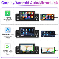 1 x RAW Customer Returns 1Din Wireless Carplay Car Radio with Screen Retractable Display 7 Inch Autoradio Car Radio with Bluetooth Handsfree Mirror Link Android Auto AUX TF USB FM AM Rear View Camera - RRP €90.74