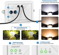 1 x RAW Customer Returns MEIHUA Solar Spotlight 3 Pack Solar Garden Light IP66 Waterproof, Solar Lamps for Outdoors with Ground Spike, 3 Color Temperature Adjustable 2700K 4000K 6000K, for Gardens, Shrubs and Trees - RRP €38.99