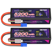 1 x RAW Customer Returns EMEPOVGY 3S Lipo Battery 11.1V 80C 5200mAh with EC5 Plug Hardcase RC Battery Pack for RC Car Boat Truck Helicopter Airplane 2 Packs  - RRP €52.87