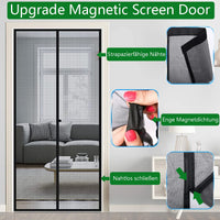 1 x RAW Customer Returns Panngu Magnetic Fly Screen for Balcony Door 75x210cm Black, 2024 Reinforced Insect Screen Door, Fly Screen Door Patio Door Self-Adhesive Without Drilling - Stronger Magnets and Central Network - RRP €16.6