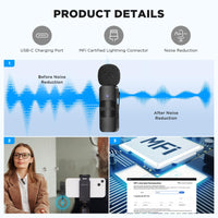 1 x RAW Customer Returns Boya by-V2 Wireless Microphone for iPhone iPad, 2.4GHz Plug Play Mini Clip-on Microphone for iPhone 14 14 Pro 13 13 Pro 12 iOS Devices Vlogging YouTube Video Recording Podcast Interview - RRP €59.9