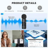 1 x RAW Customer Returns Boya by-V2 Wireless Microphone for iPhone iPad, 2.4GHz Plug Play Mini Clip-on Microphone for iPhone 14 14 Pro 13 13 Pro 12 iOS Devices Vlogging YouTube Video Recording Podcast Interview - RRP €59.9