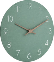 1 x RAW Customer Returns Warminn MDF Wooden Wall Clock Without Ticking Noise Silent Modern 30cm Quartz Large Battery Operated Wall Clock Easy to Read for Room Home Kitchen Bedroom Office School Green  - RRP €24.43