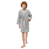 1 x RAW Customer Returns Twinzen Children s Bathrobe with Hood, 100 OekoTex Cotton, Bathrobe for Boys and Girls 11-12 Years Gray - Terry Cloth, Ultra Soft and Absorbent Bathrobe - RRP €27.99