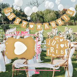 20 x Brand New LYTIVAGEN Mr and Mrs Wedding Set with Banner Garland Just Married Letters Wedding Decoration Mr Mrs Wooden White Canvas Wedding Chair Cover for Modern Wedding Decoration - RRP €384.0