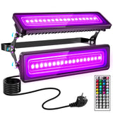 1 x RAW Customer Returns Viugreum 120W black light 20 colors UV RGB black light spotlight IP65 waterproof UV spotlight outdoor with power cable 1.5m black light lamp with color gradients and dynamic RGB for party, disco - RRP €44.99