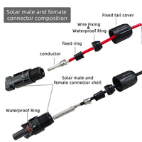 1 x Brand New Cleqee Solar Connector Extension Cable 10AWG Solar Cells Male and Female Cable with MC-4 Solar Panel 45A Adapter 3.3ft 1M for Portable Solar Generator Power Station Solar Generator - RRP €17.11