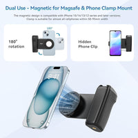 1 x RAW Customer Returns ULANZI MA35 Smartphone Handle Grip, Magnetic Smartphone Grip with 15M Detachable Wireless Remote Control, Smartphone Hand Grip with 1 4 Screw and Cold Shoe Mount, for iPhone, Selfie, Vlog - RRP €26.99