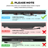 1 x RAW Customer Returns ARyee L15C3A01 Battery Compatible with Lenovo Ideapad 110 Ideapad 110-15 IdeaPad 110-15ISK V110 V310 Series Replacement for L15C3A01 L15C4A02 L15C4E01 L15D3A01 14.8V 2600mAh  - RRP €30.98