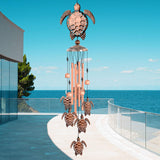 1 x RAW Customer Returns JIAUFU Wind Chimes Outdoor House Ornament, Turtle Wind Chimes Outdoor, Wind Chimes for the Garden, Patio, Balcony, Home Decor - RRP €22.18