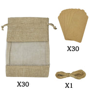 1 x RAW Customer Returns DUGYIRS 30 pieces jute bags cotton bags burlap gift bags with drawstring 13 cm x 18 cm small party gift bags jute organza bags jute bags jewelry bags for wedding party - RRP €21.99