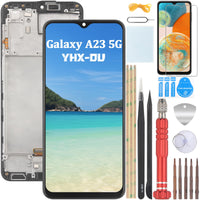 1 x RAW Customer Returns YHX-OU 6.6 Black with Frame Display for Samsung Galaxy A23 5G SM-A236U SM-A236B SM-A236E LCD Screen Glass Assembly Replacement with Tools 1 piece Screen Protector - RRP €29.5