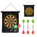 1 x RAW Customer Returns Magnetic dart board, dart board, magnetic children s double-sided dart board, 15 inch 2-in-1 roll-up magnetic dart board, dart board with 6 safe darts for indoor outdoor fun. - RRP €16.79