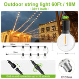 1 x RAW Customer Returns LED fairy lights outdoor, 18M 60FT 30 1 G40 bulbs fairy lights light bulb IP45 waterproof indoor outdoor fairy lights for Christmas decoration, party, garden, patio, weddings, room - RRP €31.94