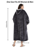 8 x Brand New DiaryLook blanket with sleeves, cuddly blanket, hoodie blanket for women, oversize, blanket sweater with hood, full body fleece sherpa blankets, hoodie gifts for women, dark gray, one size - RRP €207.04