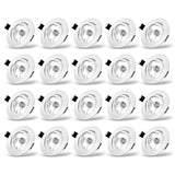 1 x RAW Customer Returns Yiahin recessed spotlight GU10 set, swiveling LED spot recessed frame round matt white, recessed light recessed frame optics, incl. GU10 socket for LED or halogen bulbs, 20 pieces - RRP €49.99