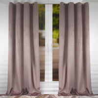 1 x RAW Customer Returns FLYing Curtains - Curtains for the living room, bedroom - Opaque curtain with eyelets, velvet curtain, eyelet curtain - 1 piece - 145 x 250 cm - Heather - RRP €22.08