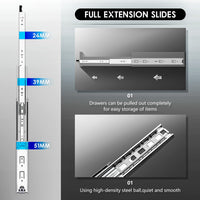 1 x RAW Customer Returns AOLISHENG Heavy Duty Full Extension Drawer Slides, with Lock, Maximum Load 68kg, 300 350 400 450 500 550 600 650 700 750 800 850 900 950 1000mm 1 Pair - RRP €30.88