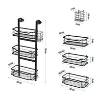 1 x RAW Customer Returns Golden Bell shower shelf for hanging shower basket without drilling adjustable shower shelf hanging 3 levels above the door glass wall for bathroom black - RRP €33.99