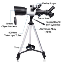 1 x RAW Customer Returns Astronomical telescope with 70 mm aperture and 400 mm AZ mount for astronomy beginners, children, adults - with carrying case, improved tripod and cell phone holder for photography - RRP €95.78